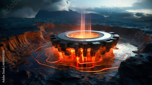 Geothermal Energy Production, Drawing Power from Earth's Core photo