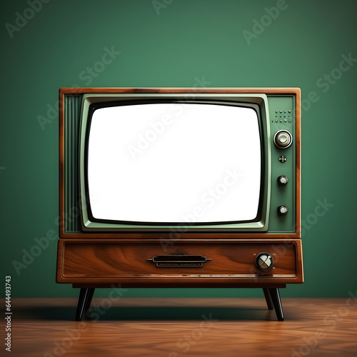 Old Television Screen Mockup in Vintage Living Room
