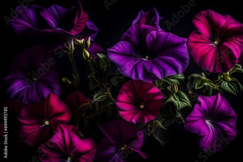 A Still Life Close Up Shot of Petunia Flowers. The photograph captures the essence of these flowers in all their glory - AI Generative © Being Imaginative