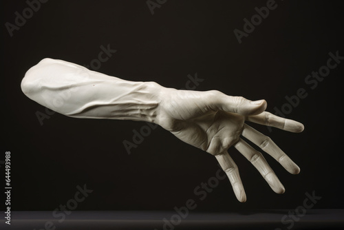 Plaster figure of a human hand photo