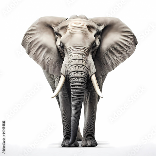 Afrikanischer Elefant auf wei  em Hintergrund isoliert  erstellt mit generativer KI