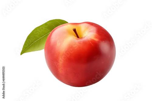 Red Refreshing Apple Isolated on a Transparent PNG Background. Generative Ai