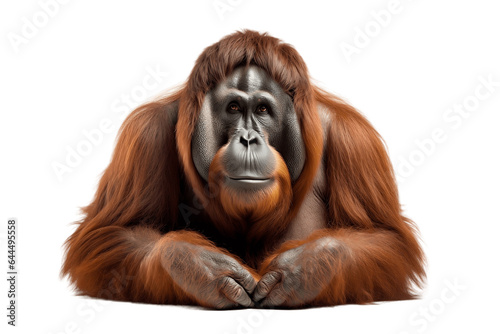 Orangutan Isolated on a Transparent PNG Background. Generative Ai
