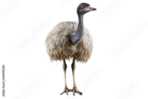 Ostrich Portrait Isolated on a Transparent PNG Background. Generative Ai