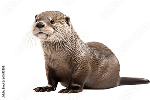 Beautiful Otter Isolated on a Transparent PNG Background. Generative Ai