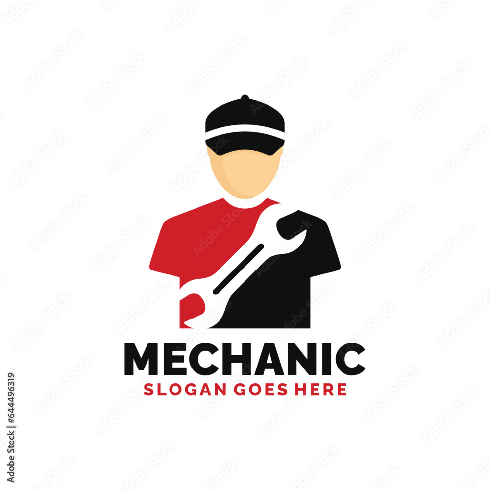 Mechanic logo design vector illustration