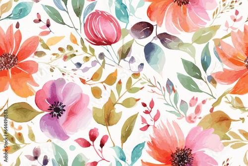 Vector art painting illustration flower pattern. textile, ornamental, ornate, hand drawn, drapery, curl, watercolor, trendy, painting, repeat, fancy, elements, diverse, deco, stain