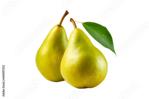 Pear duo Isolated on a Transparent PNG Background. Generative Ai