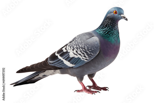 Vibrant Pigeon Isolated on a Transparent PNG Background. Generative Ai