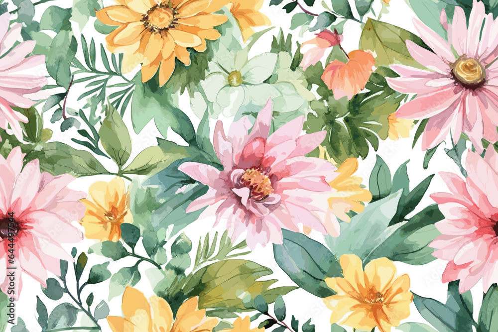 Vector art painting illustration flower pattern. textile, ornamental, ornate, hand drawn, drapery, curl, watercolor, trendy, painting, repeat, fancy, elements, diverse, deco, stain Vector art painting illustration flower pattern. textile, ornamental, ornate, hand drawn, drapery, curl, watercolor, trendy, painting, repeat, fancy, elements, diverse, deco, stain