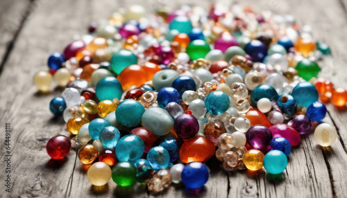Pile of glass beads for jewelry making