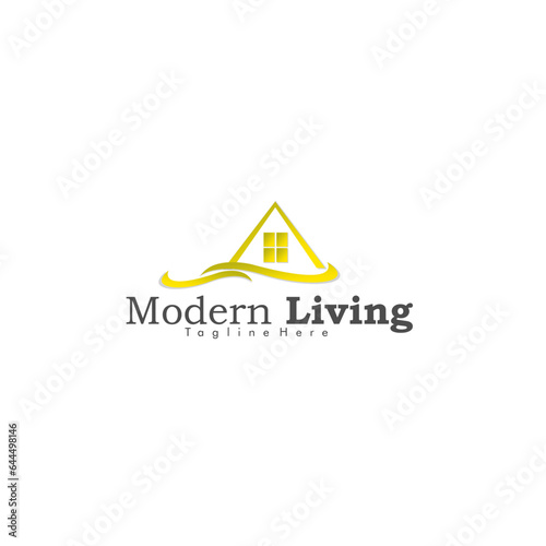 modern living minimalist logo vector
