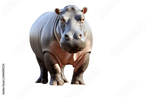 Hippopotamus Portrait Isolated on a Transparent PNG Background, Render. Generative Ai © Haider