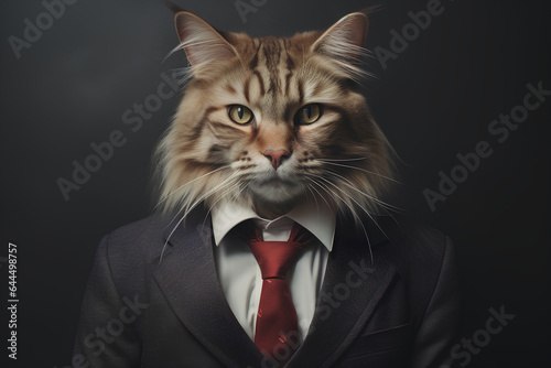 Cat in suit, AI GENERATED © Asurian
