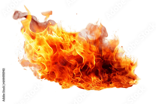 Burning Bright Flames Isolated on a Transparent PNG Background, Render. Generative Ai
