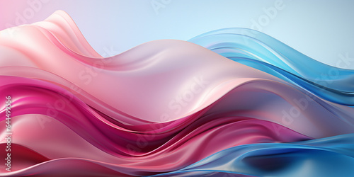 Schöner abstrakter futuristischer Hintergrund in welligen bunten pastell für Webdesign und Drucksachen als Vorlage in Querformat für Banner, ai generativ