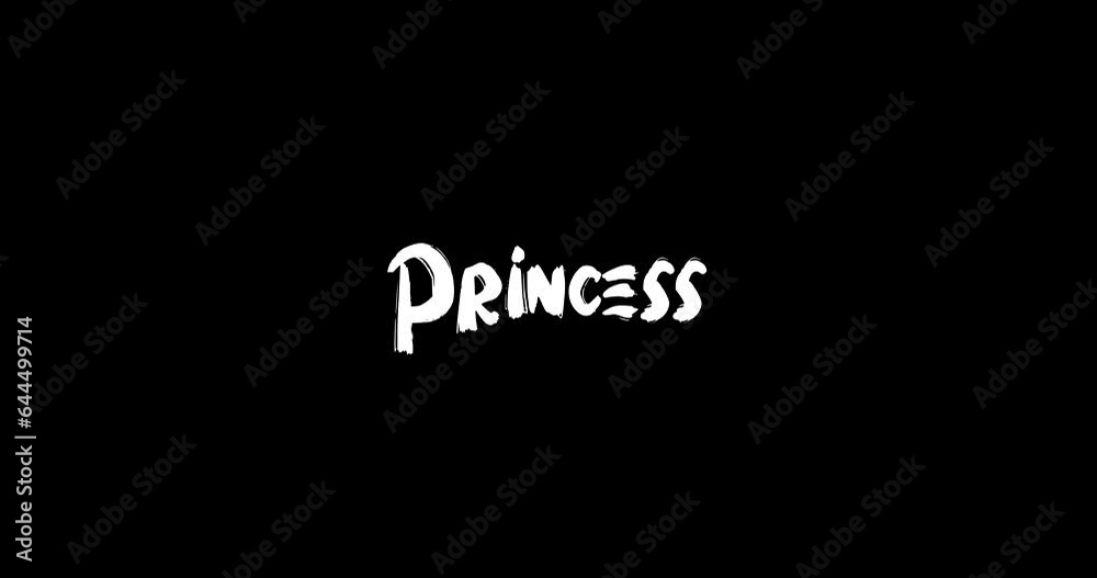 Princess Grunge Transition Bold Text Typography Animation on Black Background Princess Grunge Transition Bold Text Typography Animation on Black Background