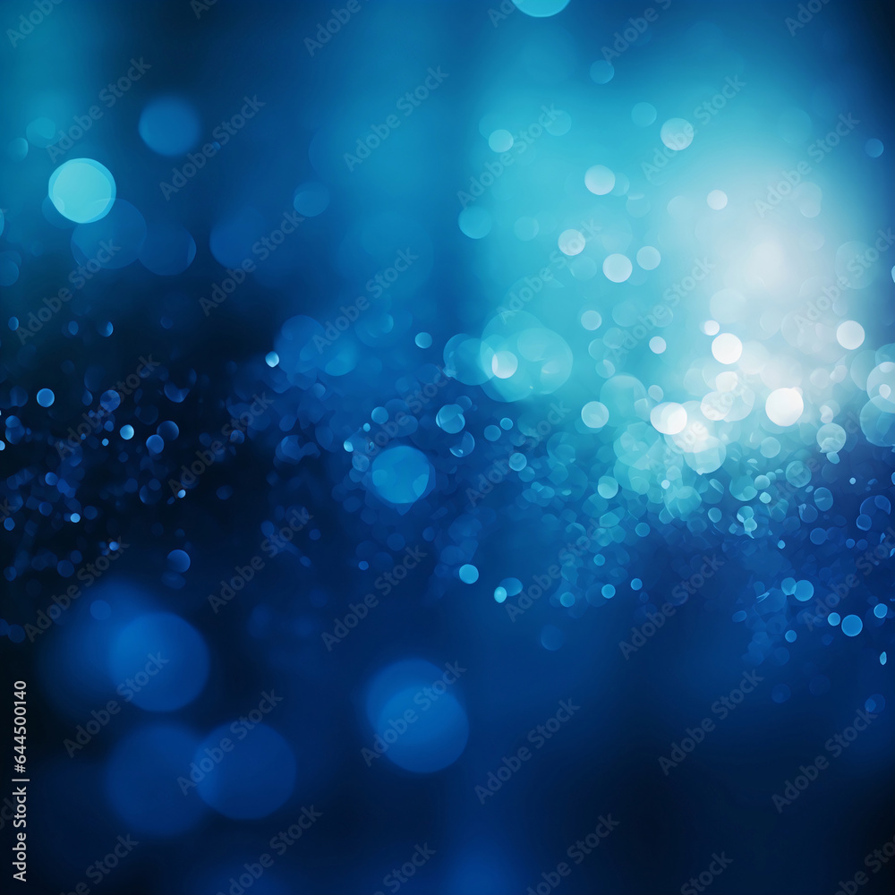 Blue neon graphic background with bokeh effect, glow, sparks