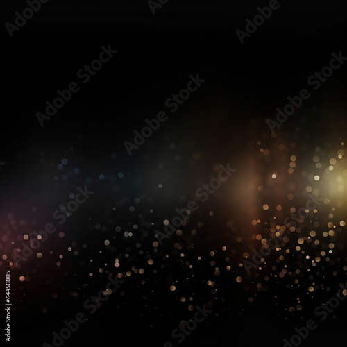 Black neon graphic background with bokeh effect, glow, sparks, night