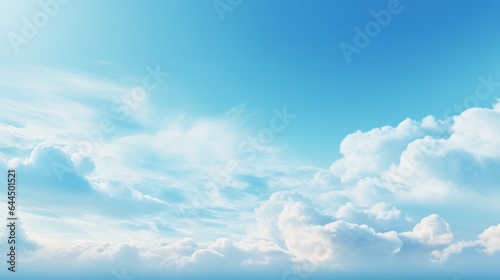 Blue sky with clouds. Beauty clear cloudy in sunshine calm bright winter air background.
