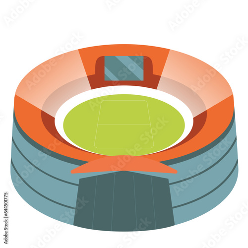 Vector large capacity stadium icon sign, Isolated large amount of seating for sporting fans, people attending  arena design.