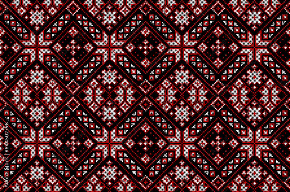 Seamless pattern of Ukrainian ornament in ethnic style, identity, vyshyvanka, embroidery for print clothes, websites, banners, poster. Vector illustration background Seamless pattern of Ukrainian ornament in ethnic style, identity, vyshyvanka, embroidery for print clothes, websites, banners, poster. Vector illustration background