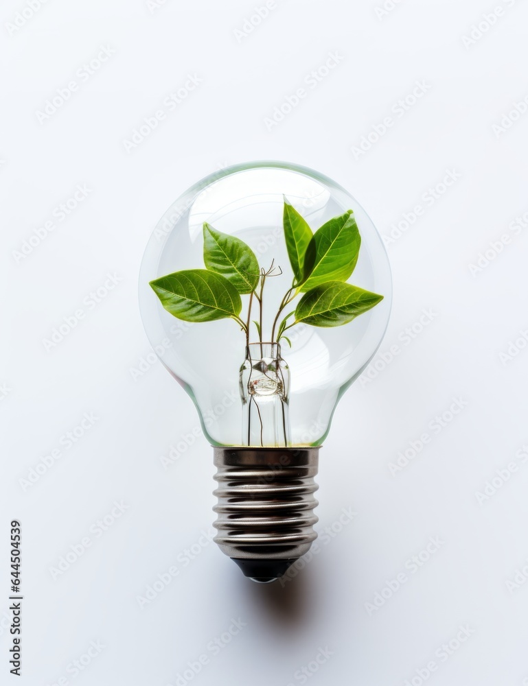 a light bulb filled with plants on a white background,green concept environment concept, green energy a light bulb filled with plants on a white background,green concept environment concept, green energy