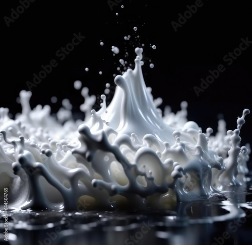 White and dark color tone pure milk splash background illustration with photo quality.