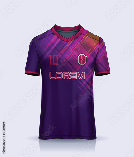 t-shirt sport design template, Soccer jersey mockup for football club. uniform front view.