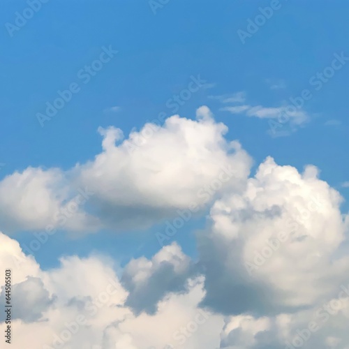 blue sky background with fluffy clouds