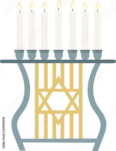 Jewish Menorah with candles