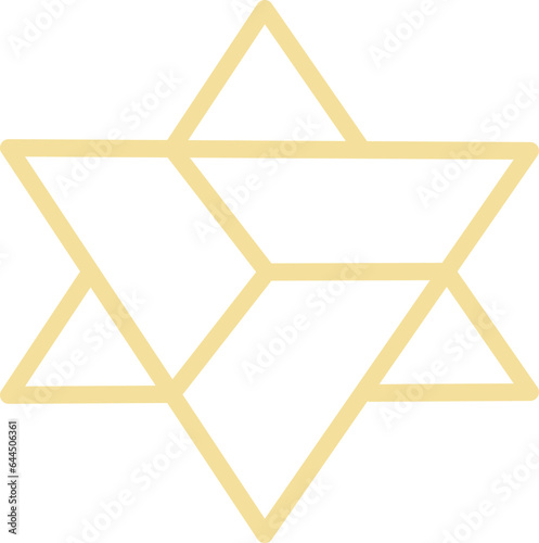 Star of David. Golden jewish symbol