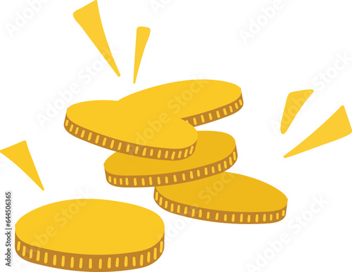 Stack of gold coins. Hanukkah gelt coin.
