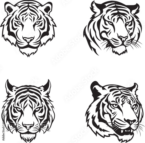 tiger head face logo illustration pack