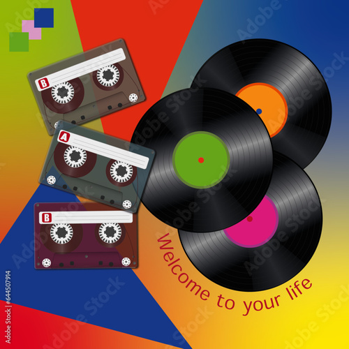 retro vinyl record 90's