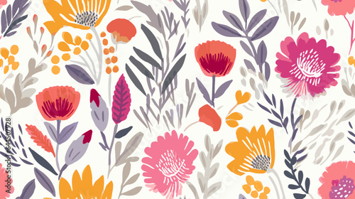 Foto Seamless vector floral pattern, seamless flowers pattern , floral pattern, flowers pattern For summer print dress, flowers print