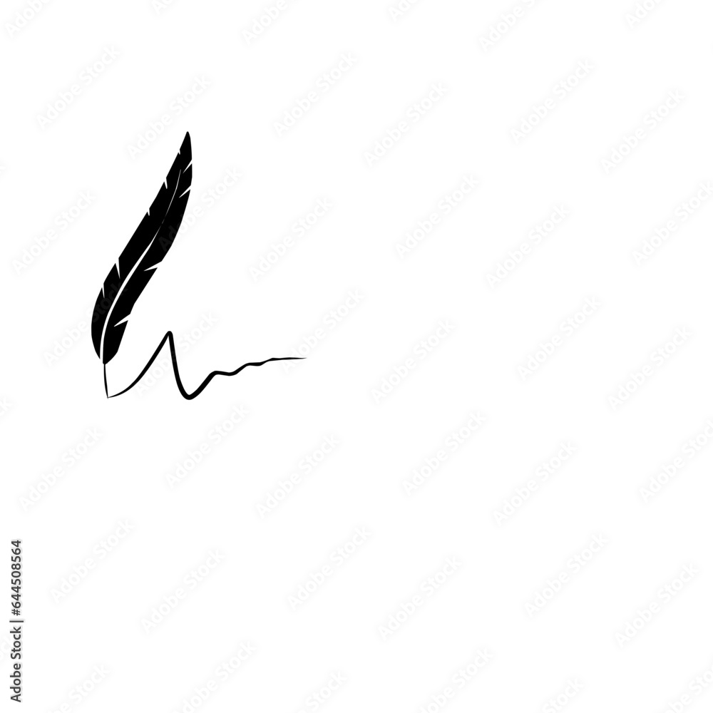 Fototapeta premium quill pen with black ink
