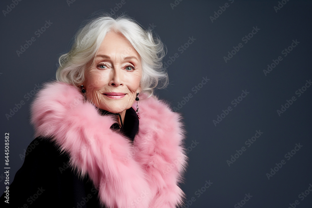 70 year old woman with autumn winter outfit. Senior old woman, female lifestyle. Fashion model . 70 year old woman with autumn winter outfit. Senior old woman, female lifestyle. Fashion model .