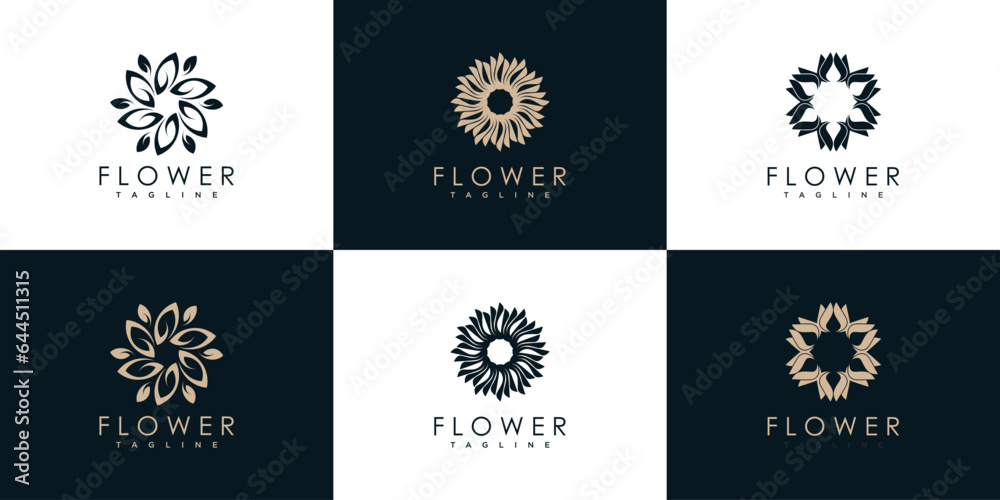 flower logo design collection with creative concept premium vector flower logo design collection with creative concept premium vector