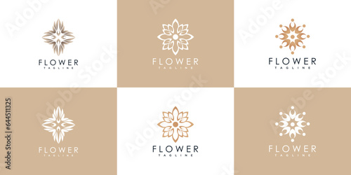 flower logo design collection with creative concept premium vector