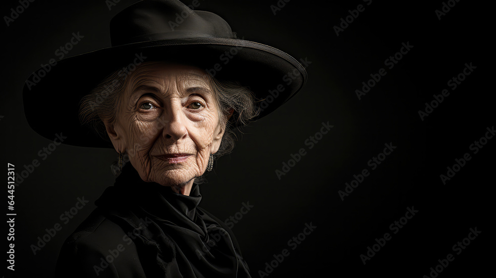 Porträt einer Lady im Hut. Generiert mit KI Porträt einer Lady im Hut. Generiert mit KI