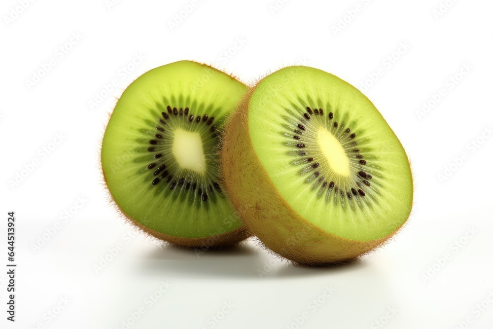 Kiwi fruit isolated on white background. Healthy food concept. Generative AI Kiwi fruit isolated on white background. Healthy food concept. Generative AI