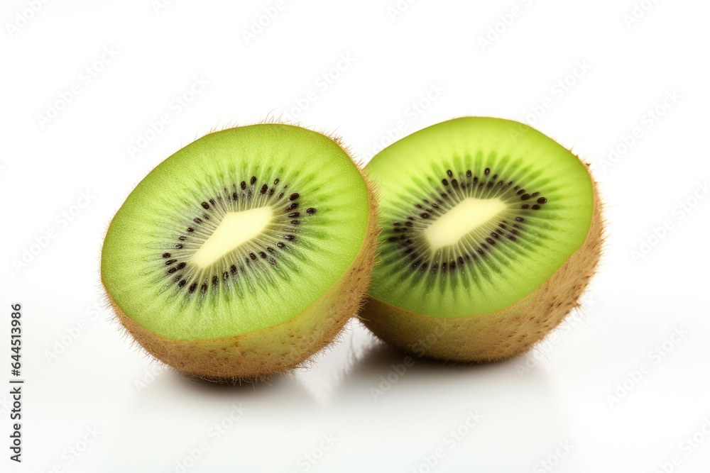 Kiwi fruit isolated on white background. Healthy food concept. Generative AI Kiwi fruit isolated on white background. Healthy food concept. Generative AI