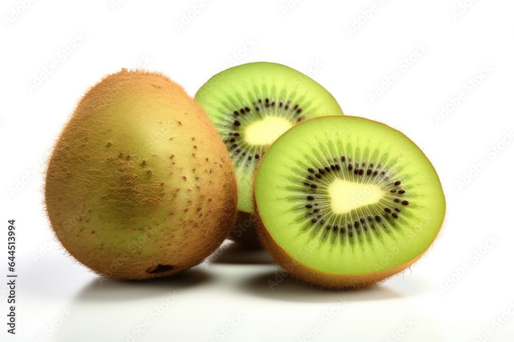Fototapeta premium Kiwi fruit isolated on white background. Healthy food concept. Generative AI