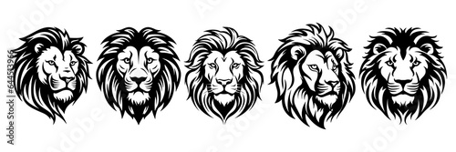 Lion safari silhouettes set  large pack of vector silhouette design  isolated white background