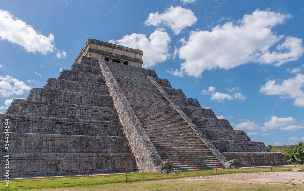 Pyramid Amidst Historic Ruins: Ancient Civilization Landmark at Chichén Itzá
