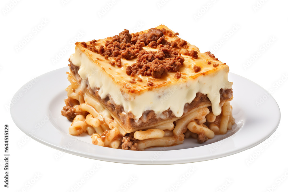 Pastitsio isolated on a white background PNG Pastitsio isolated on a white background PNG