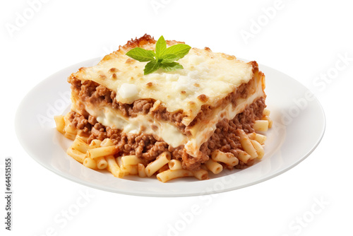 Pastitsio isolated on a white background PNG