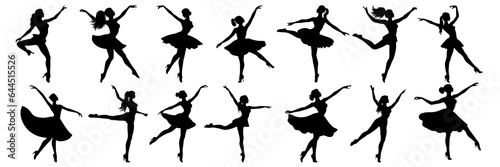 Dance music silhouettes set, large pack of vector silhouette design, isolated white background