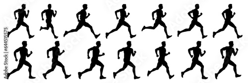 Runner  silhouettes set, large pack of vector silhouette design, isolated white background © FutureFFX